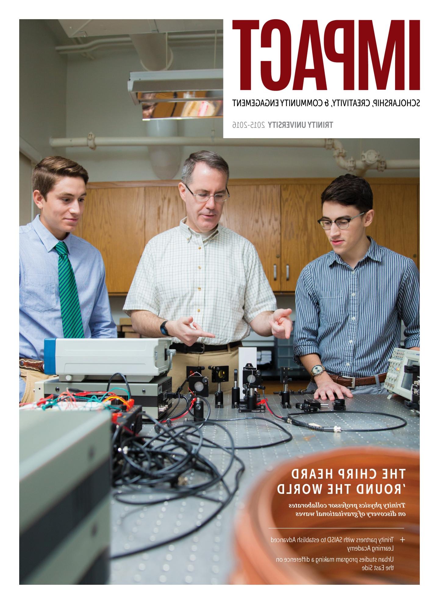 Cover image of IMPACT No 1 featuring Dennis Ugolini and 2 students